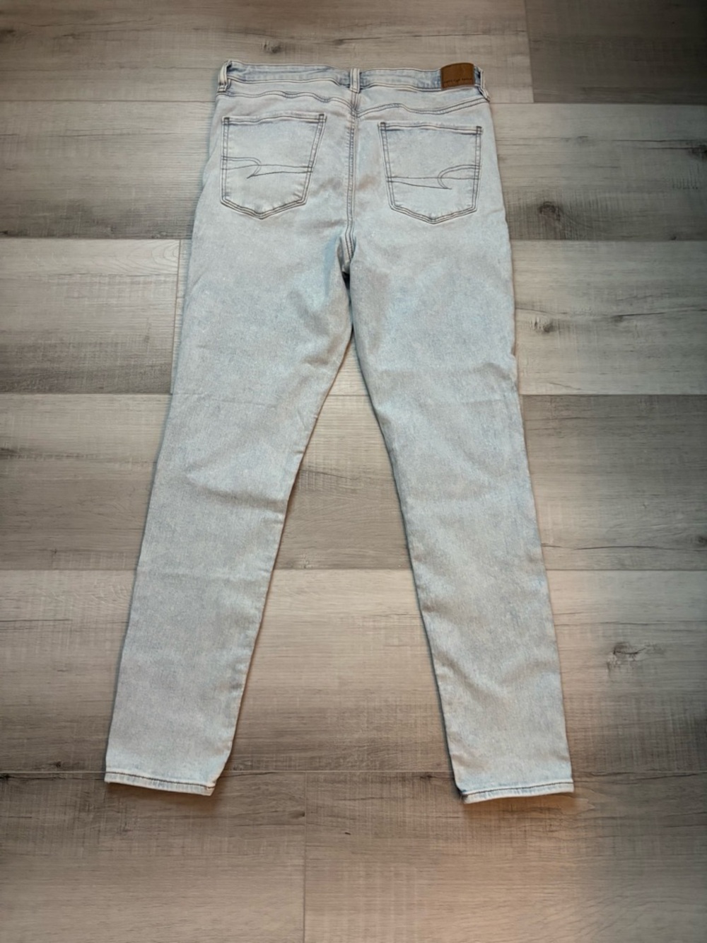 American Eagle Next Level Stretch Jeans Size 12 Regular Light Wash Skinny - Picture 2 of 8